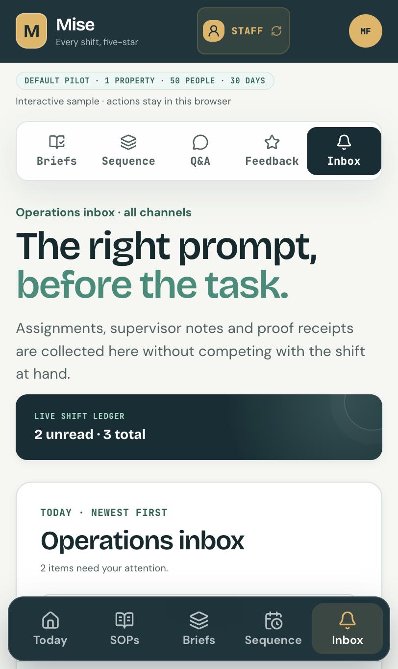 Focus Realm staff mobile screen showing assignments, supervisor feedback and reminders in one inbox